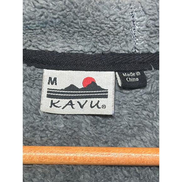 Kavu Hoodie Medium Navy Blue Fleece Lined Full Zip Sweatshirt Fuzzy Sherpa - Picture 3 of 6